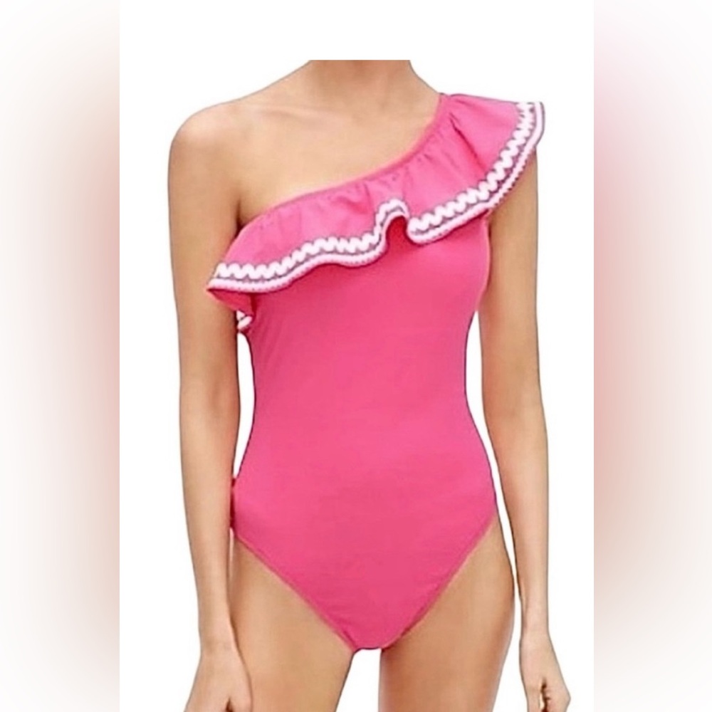 Pink One-Shoulder Swimsuit from JCREW
